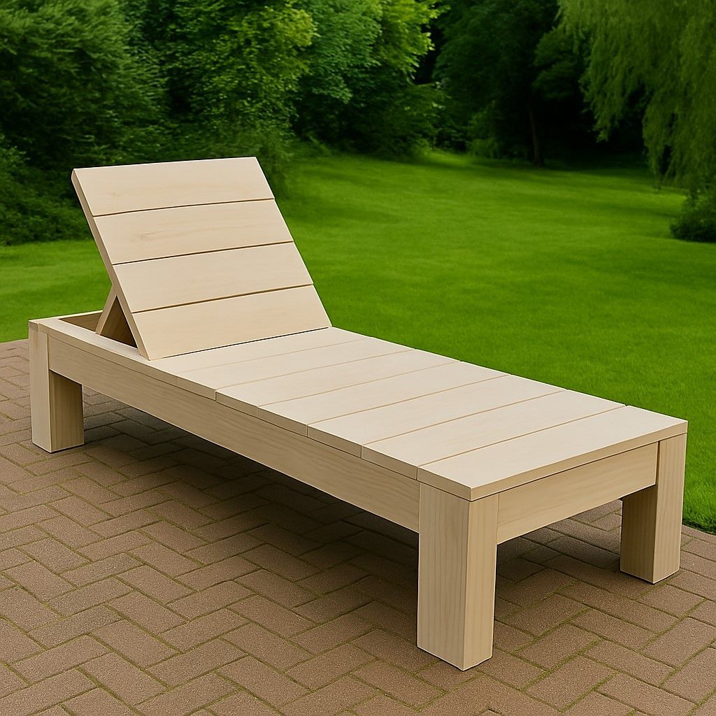 Steigerhouten verstelbaar ligbed