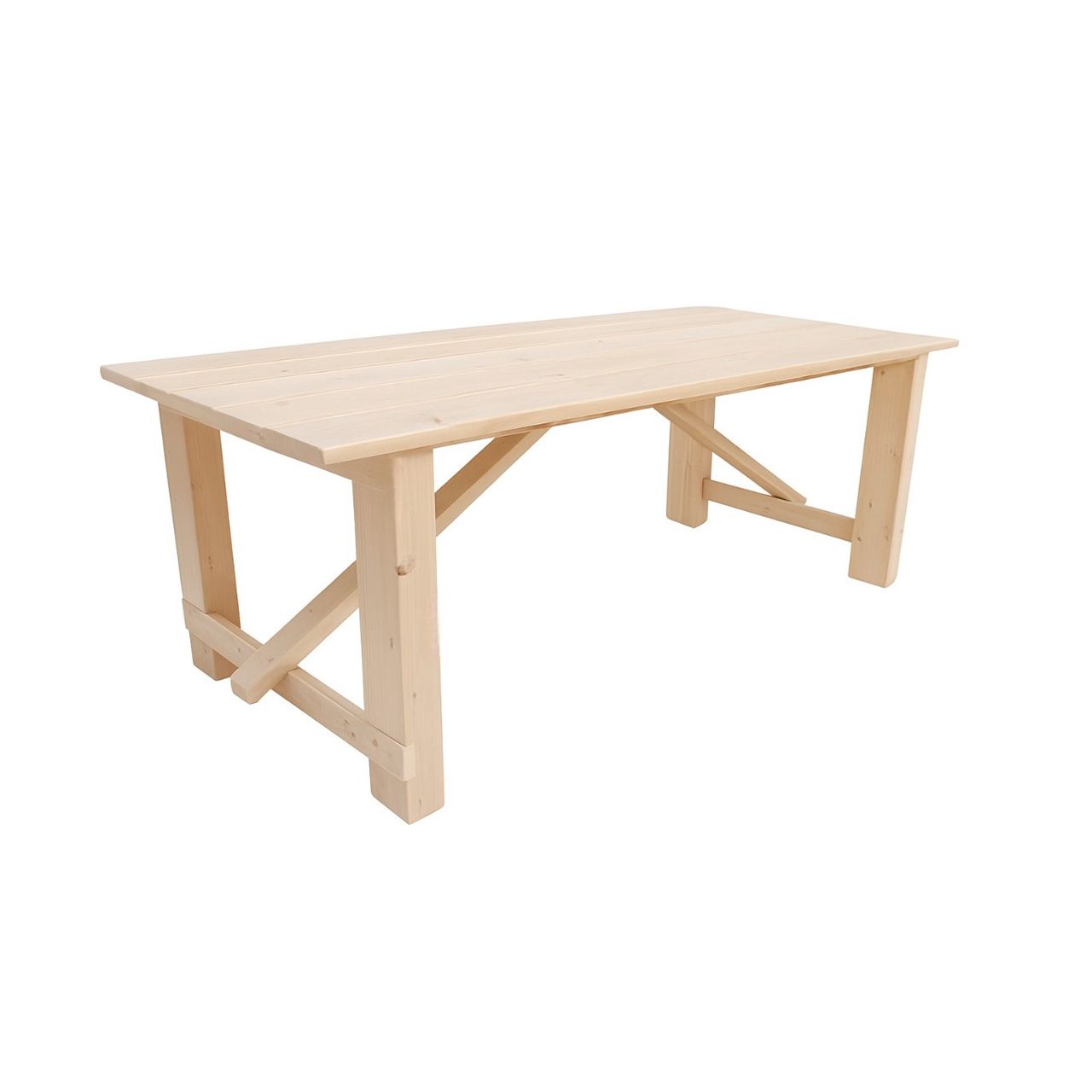 Eenvoudige steigerhouten tuintafel, minimalistisch design met natuurlijke uitstraling – ideaal voor buitengebruik