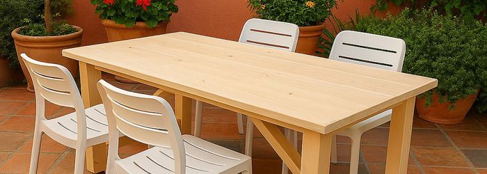 Steigerhouten tuin of eettafel
