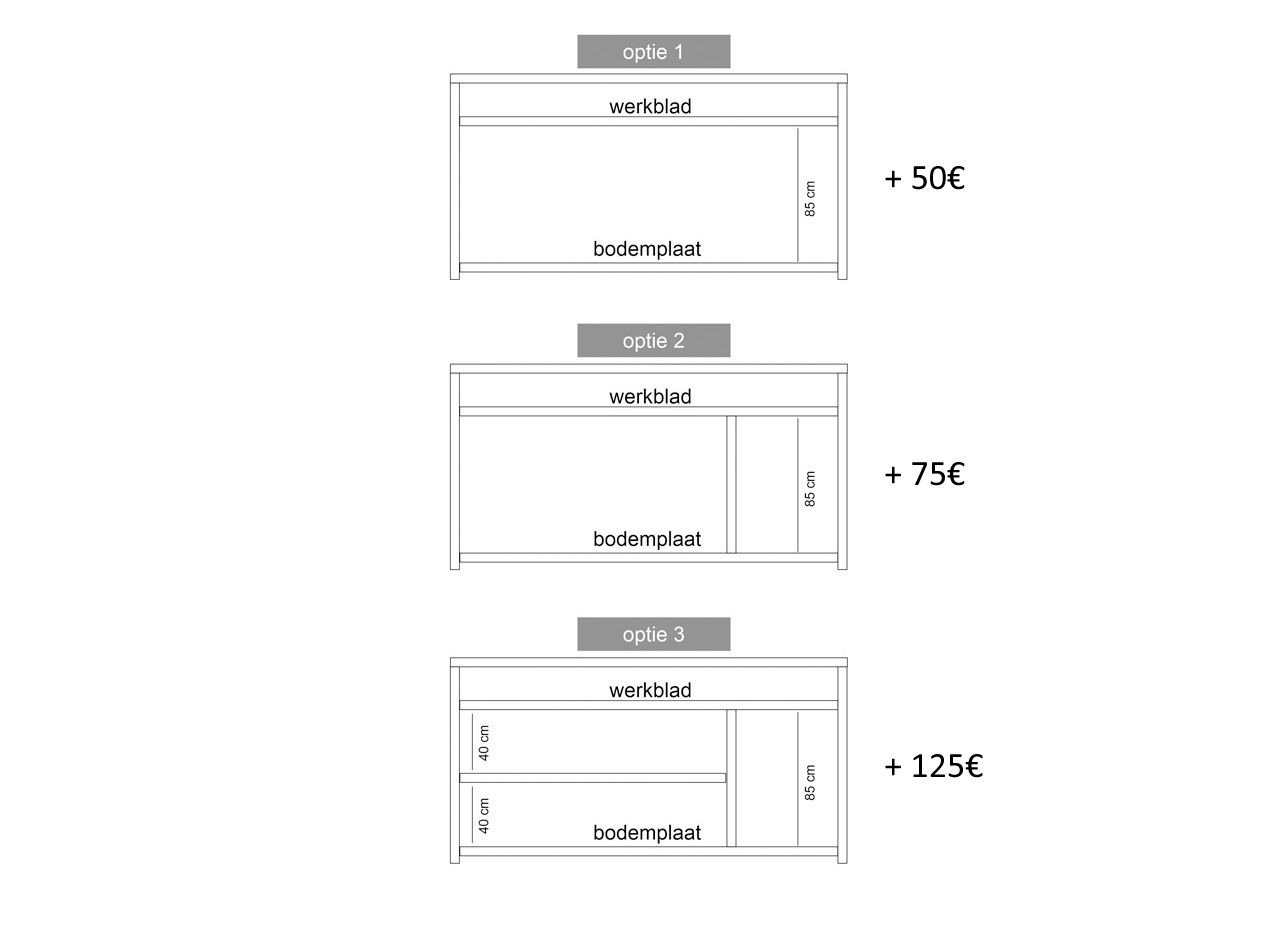 Bouwtekening van bar met indelingen