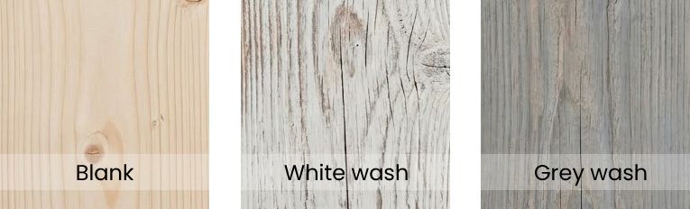 Kleurenpalet van steigerhout, blank, white wash en grey wash