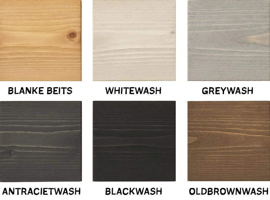 Kleurstalen steigerhout – zes populaire tinten voor tuinmeubelen: donkerbruin, naturel, wit, grijs, antraciet en zwart. Geschikt voor picknicktafels en tuintafels met nano-coating. Kies eenvoudig de juiste kleur voor jouw meubel