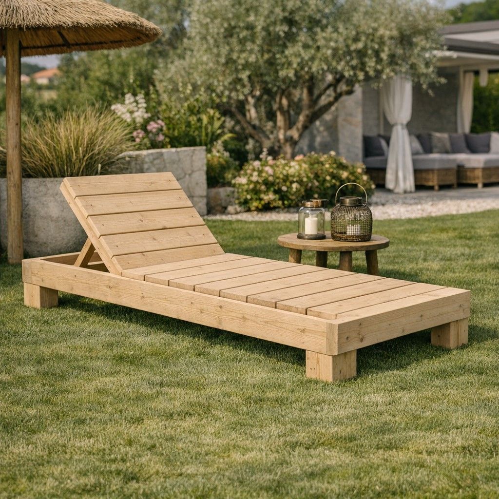 Ligbed van steigerhout