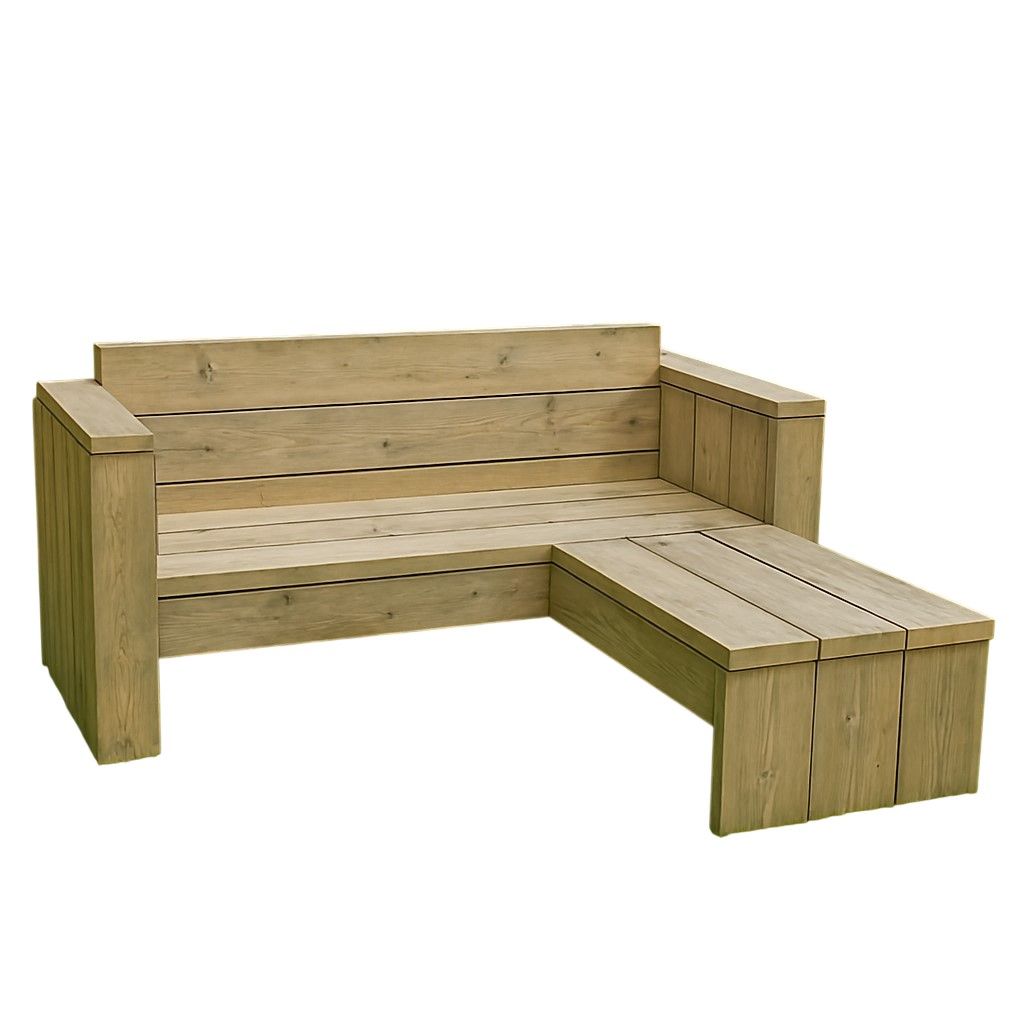 Steigerhouten tuinbank inclusief ligbed