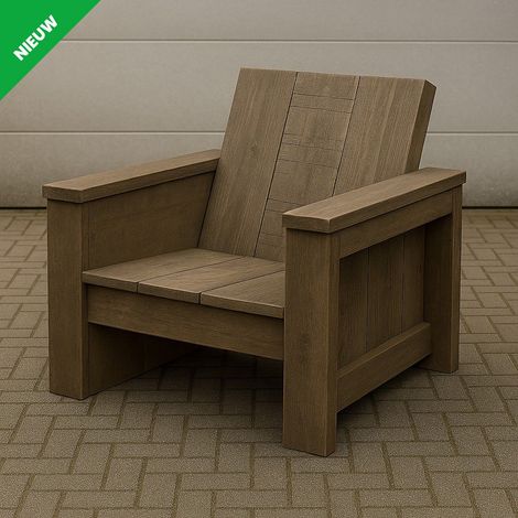Steigerhouten loungefauteuil gratis gebeitst en 5 jaar garantie