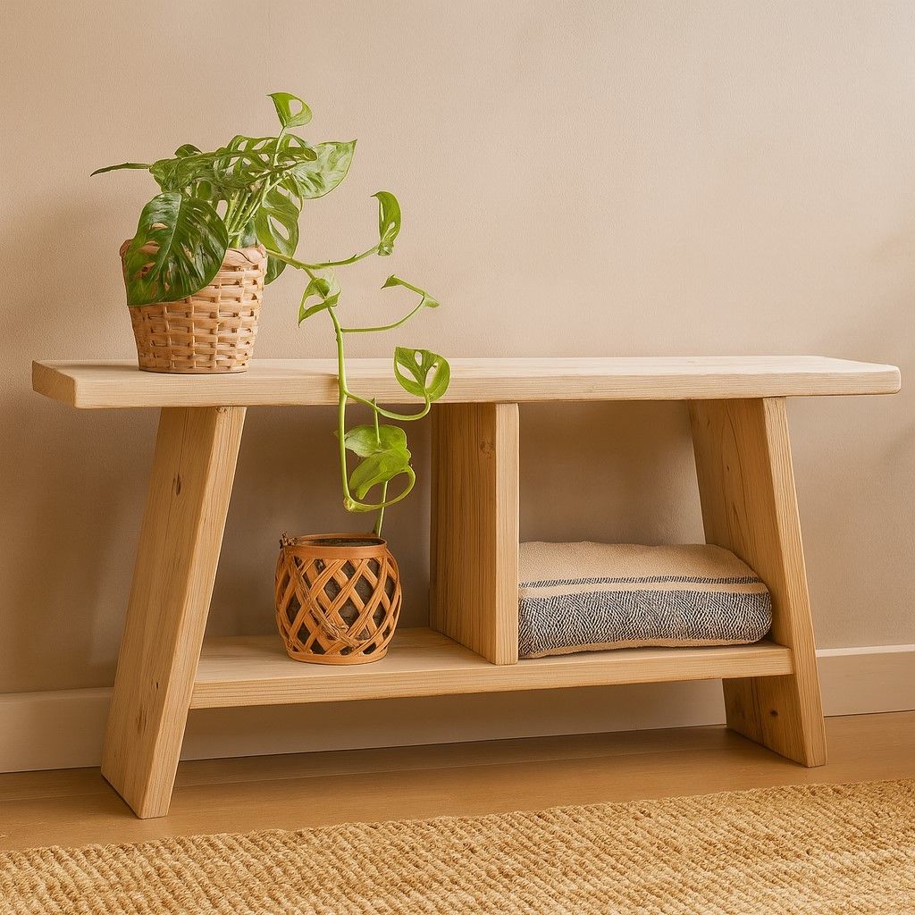 Steigerhouten decoratie bankje