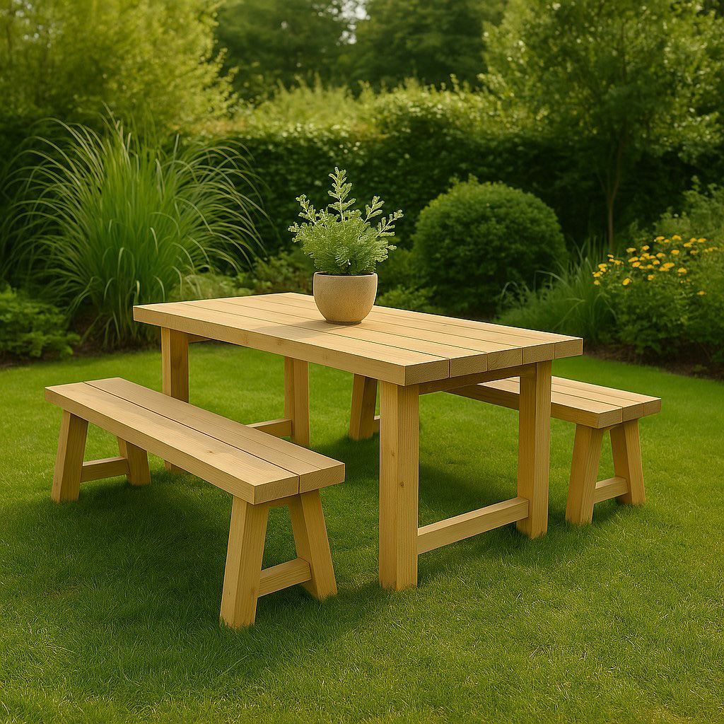 Steigerhout picknicktafel