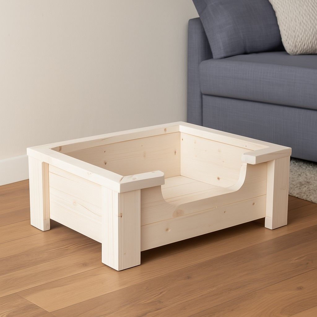 Steigerhouten hondenmand