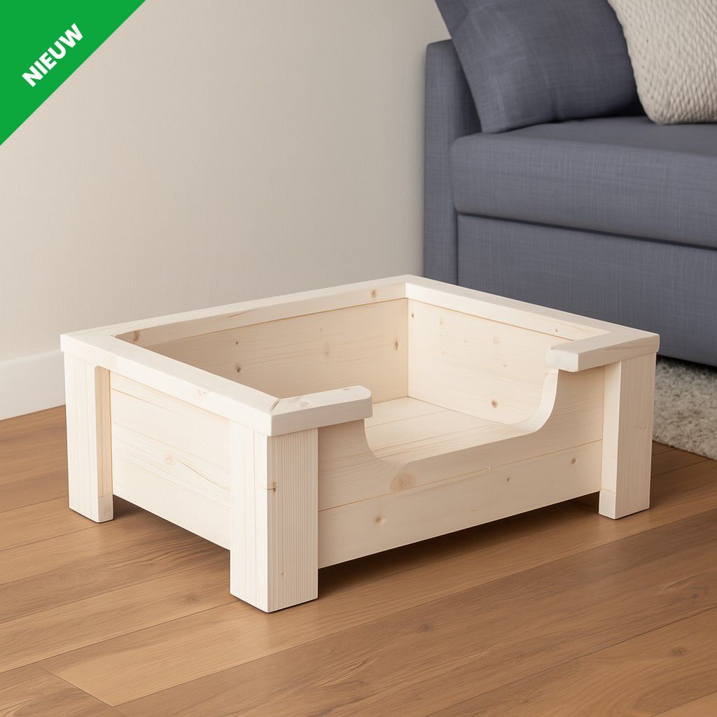 Steigerhouten hondenmand