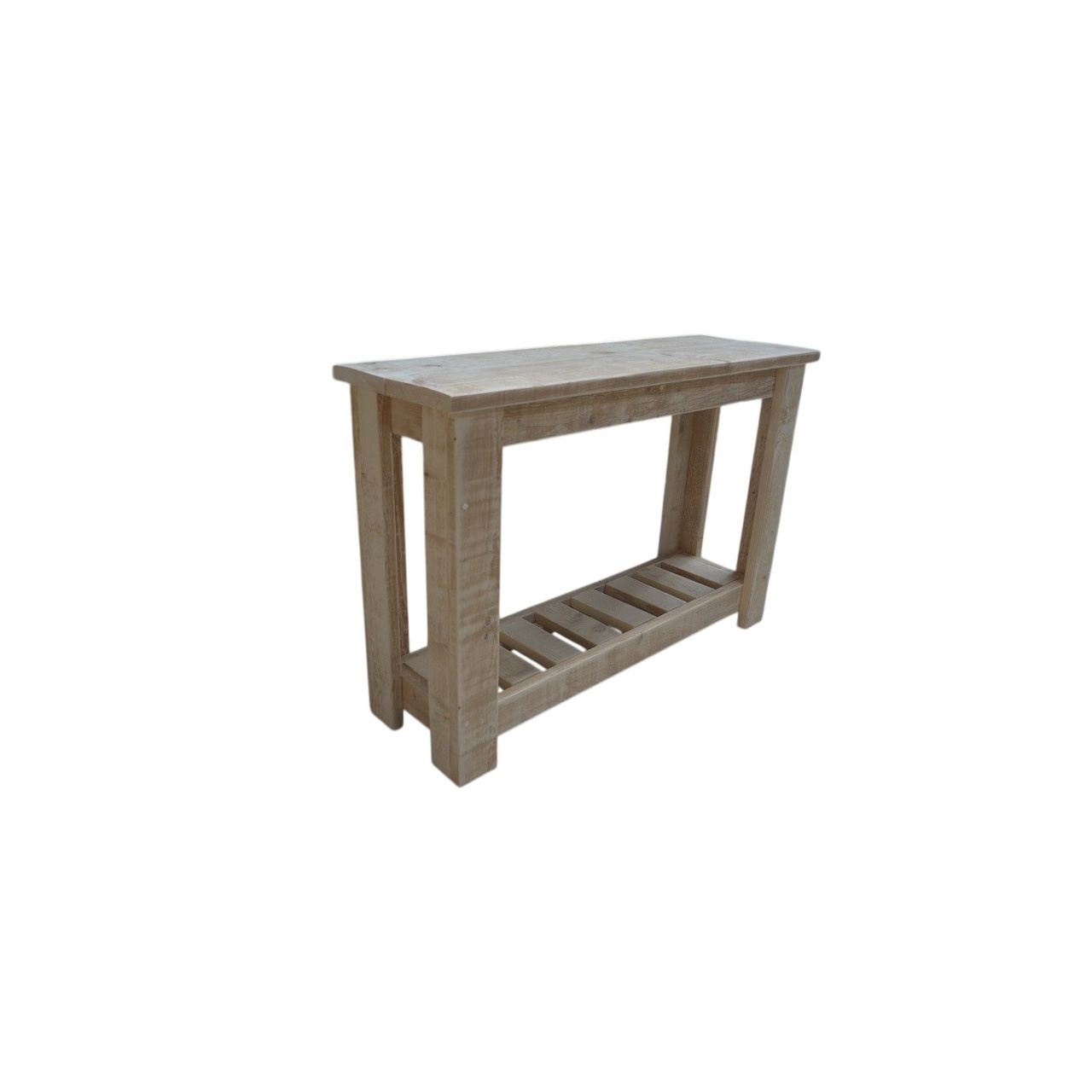 Sidetable van steigerhout 100x40x90 cm – stoer, functioneel en handgemaakt voor hal, woonkamer of kantoor.
