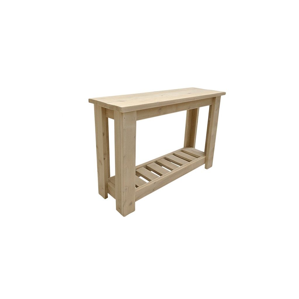 Sidetable van steigerhout 100x40x90 cm – stoer, functioneel en handgemaakt voor hal, woonkamer of kantoor.
