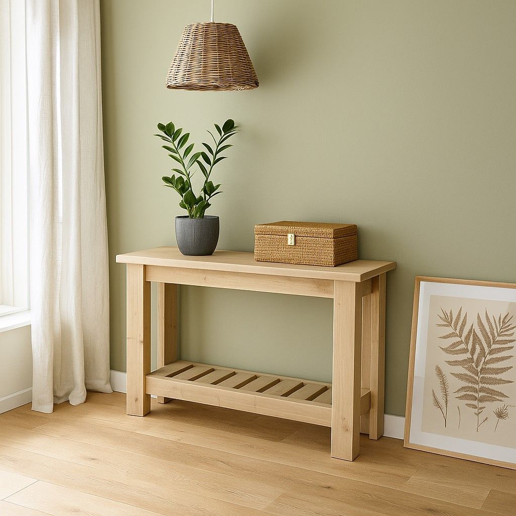 Sidetable van steigerhout 100x40x90 cm – stoer, functioneel en handgemaakt voor hal, woonkamer of kantoor.
