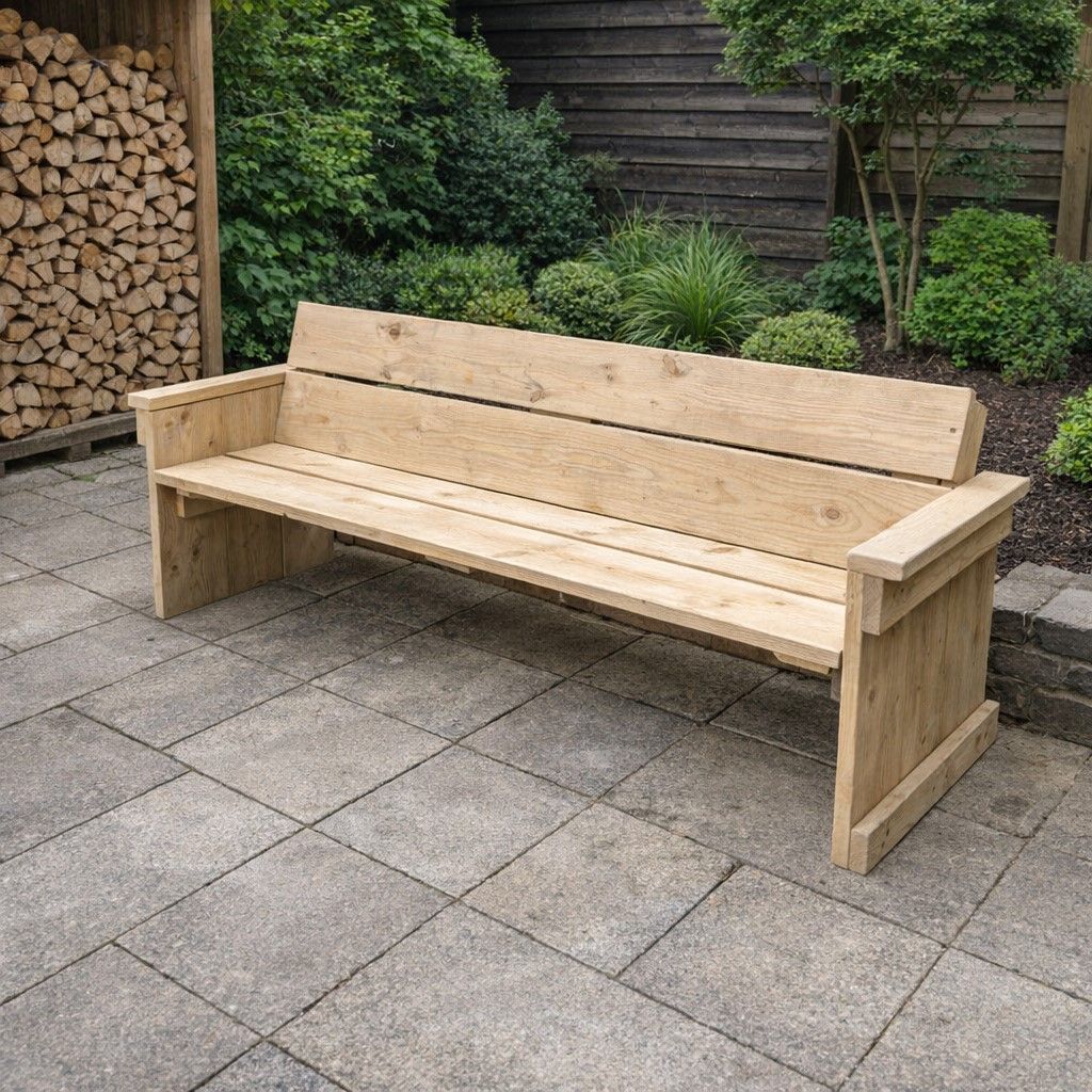 Steigerhouten loungebank