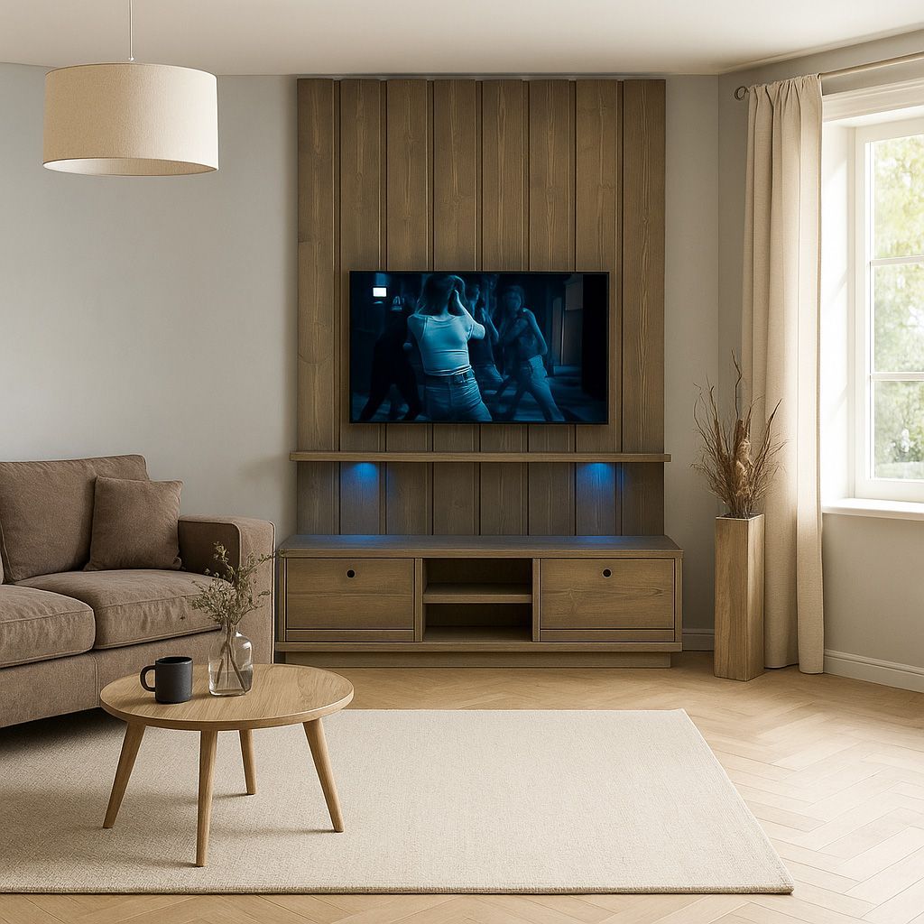 Steigerhouten tv wand