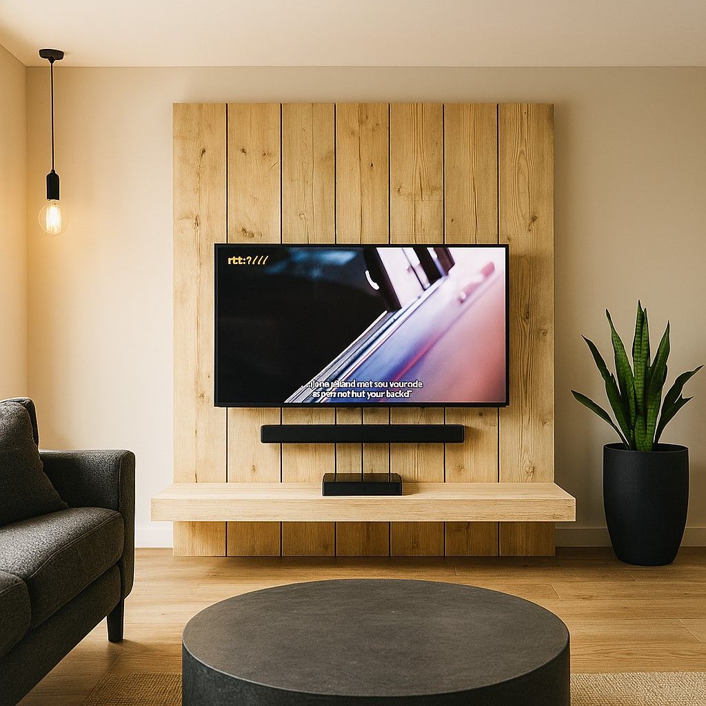 tv wand van steigerhout