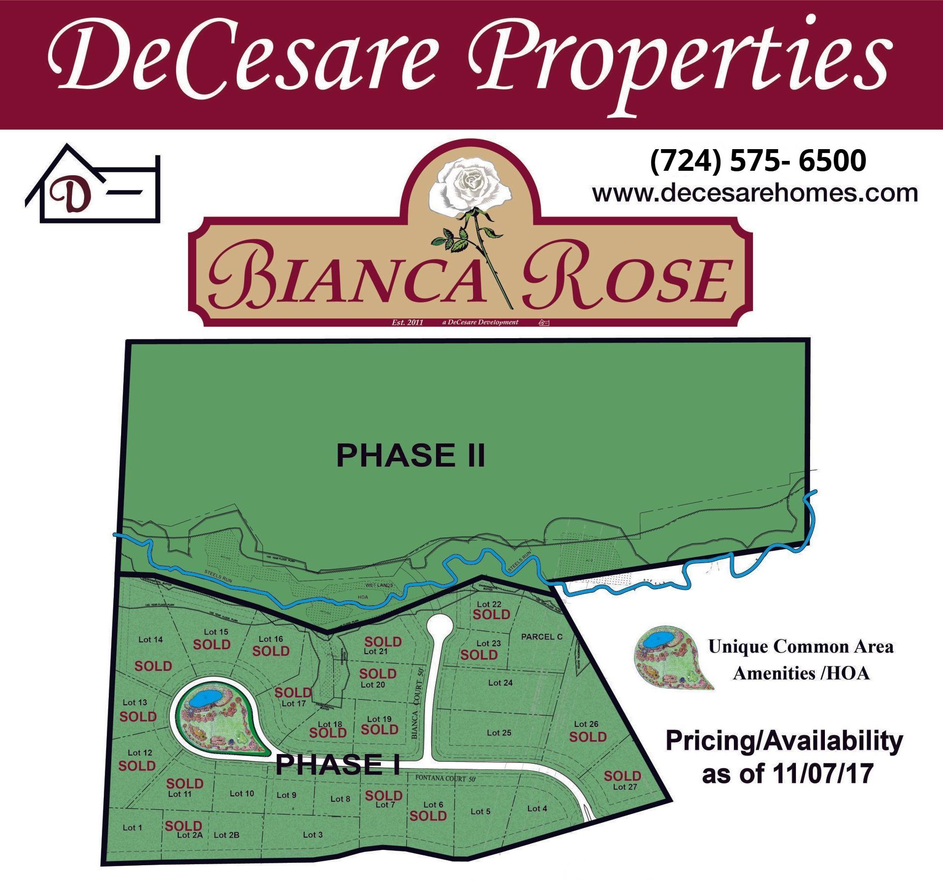 A map of bianca rose phase ii is shown