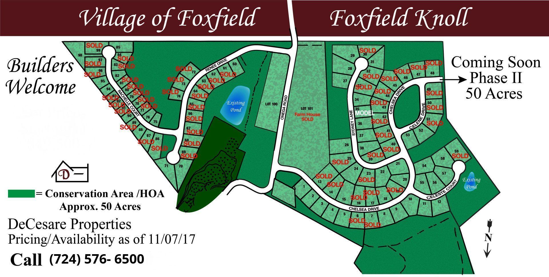 A map of the village of foxfield and foxfield knoll