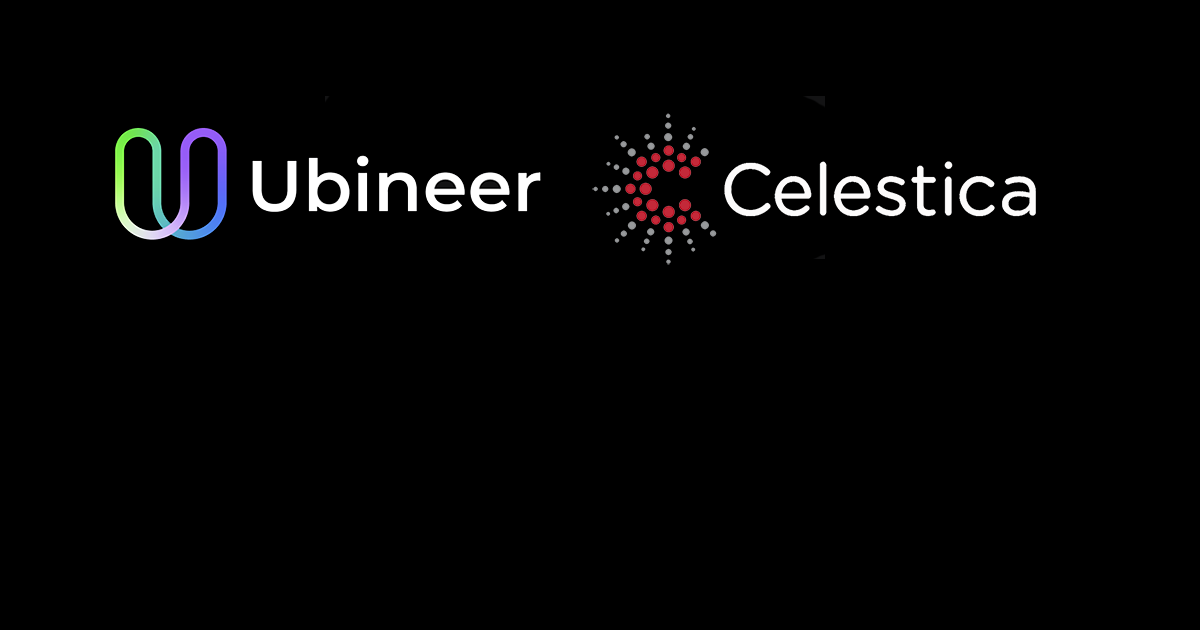 Ubineer and Celestica logos on black background