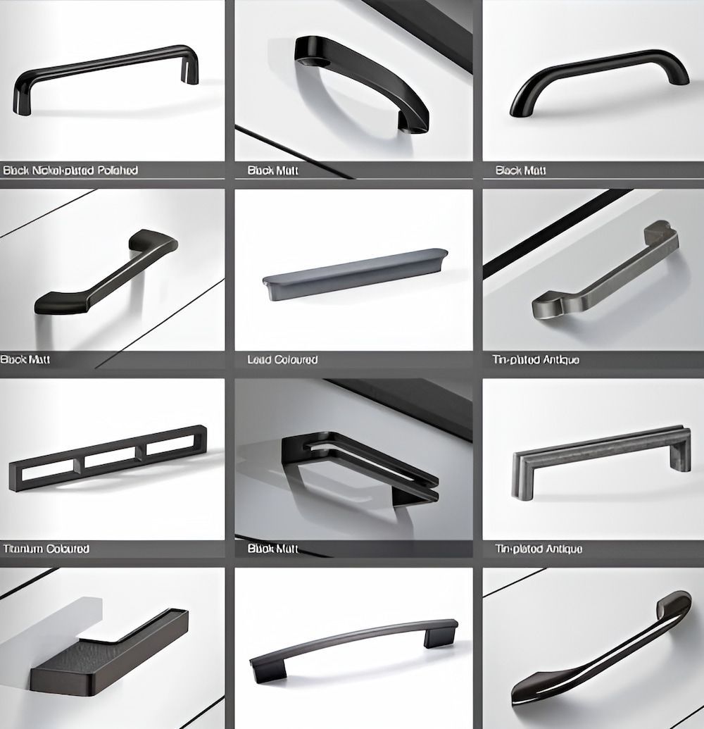 A Collage Of Different Types Of Handles On A White Surface — Wood Cabinet Hardware Distributors In Bungalow, QLD