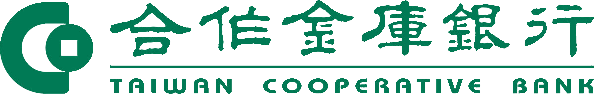 合作金庫銀行標誌,綠色徽章,中英文對照。