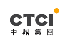 CTCI 的標誌為深灰色字母及下方漢字,橘色六邊形。