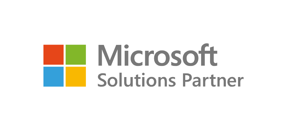 The microsoft solutions partner logo is on a white background.