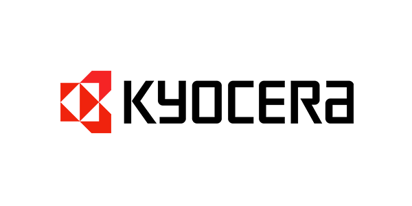 The kyocera logo is red and black on a white background.