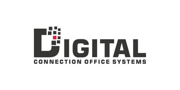 The logo for digital connection office systems is black and white.