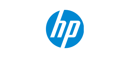 The hp logo is in a blue circle on a white background.