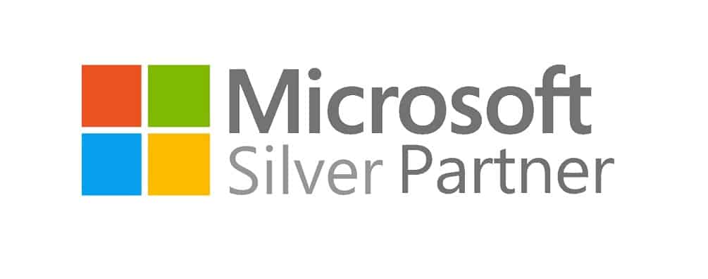 The microsoft silver partner logo is on a white background.
