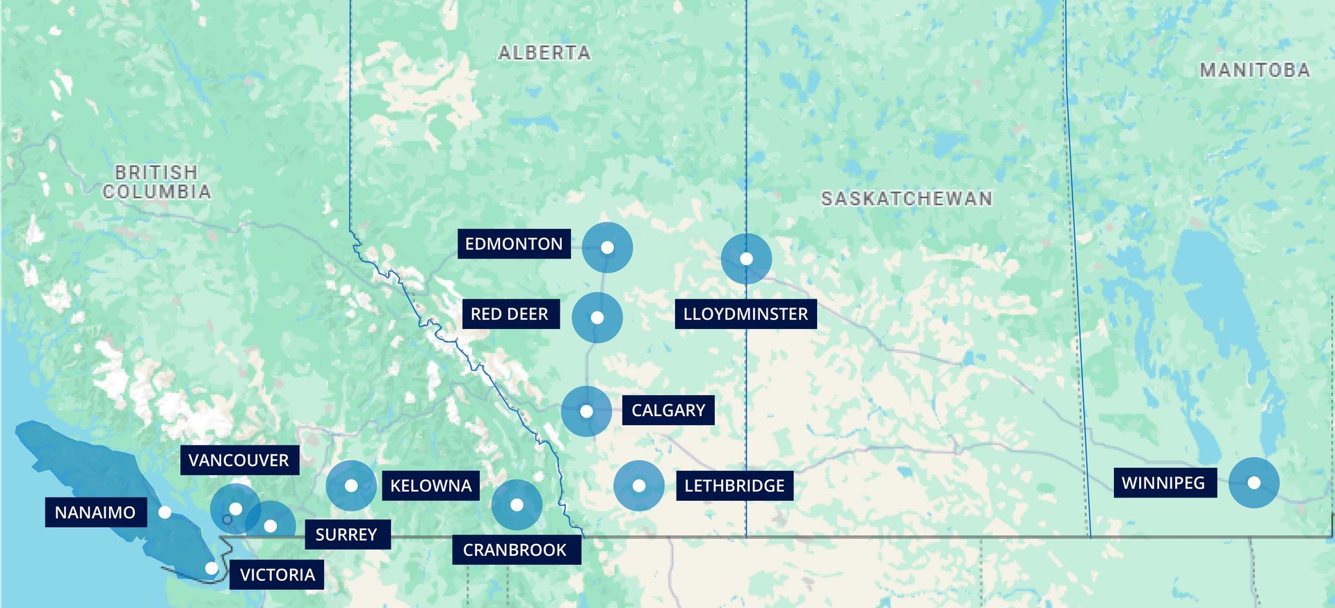 A map of the united states with a lot of dots on it.