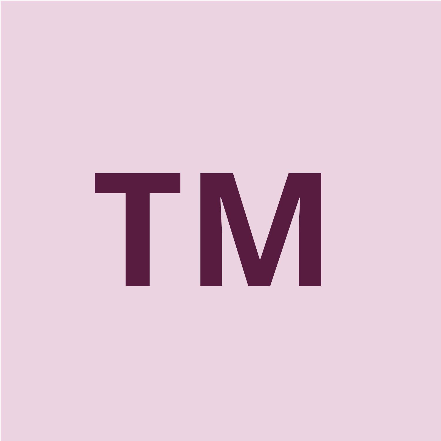The letter tm is on a pink background.