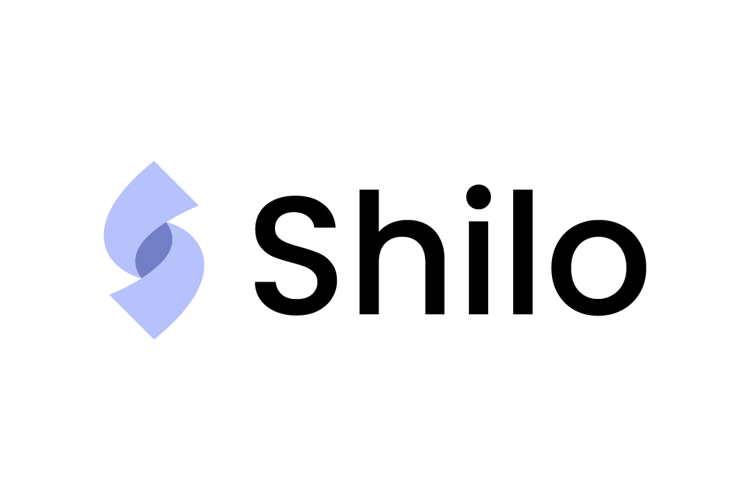 Logo for Shilo, a tech company. Features a blue abstract shape and the word 
