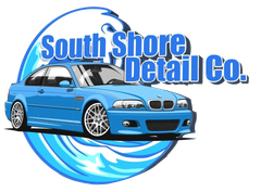 The logo for south shore detail co. shows a blue car