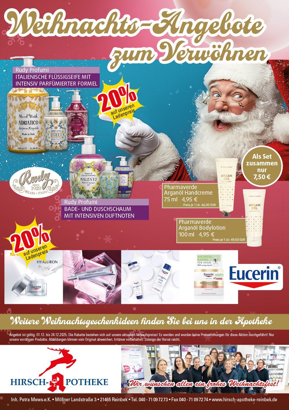 Werbeflyer einer Apotheke mit den Top 10 Angeboten für verschiedene Gesundheitsprodukte vom 1. bis 30. November.