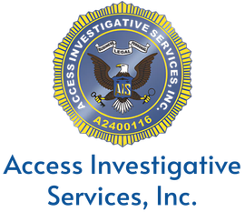 Logo of Access Investigative Services, Inc. Features an eagle in a blue and yellow seal.