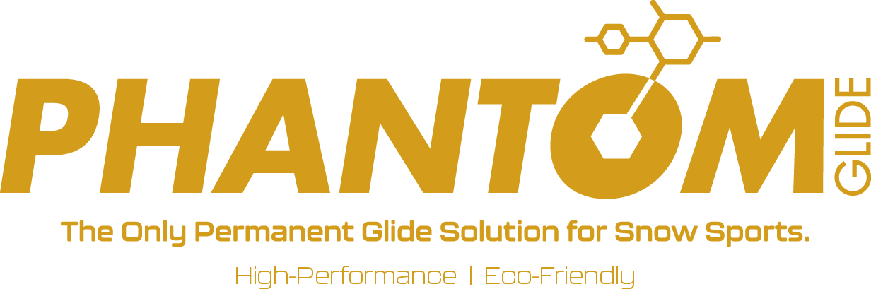 A logo for phantom glide the only permanent glide solution for snow sports