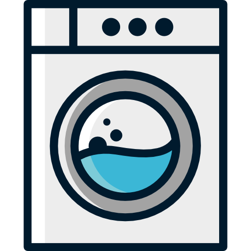 An icon of a washing machine with water in it.