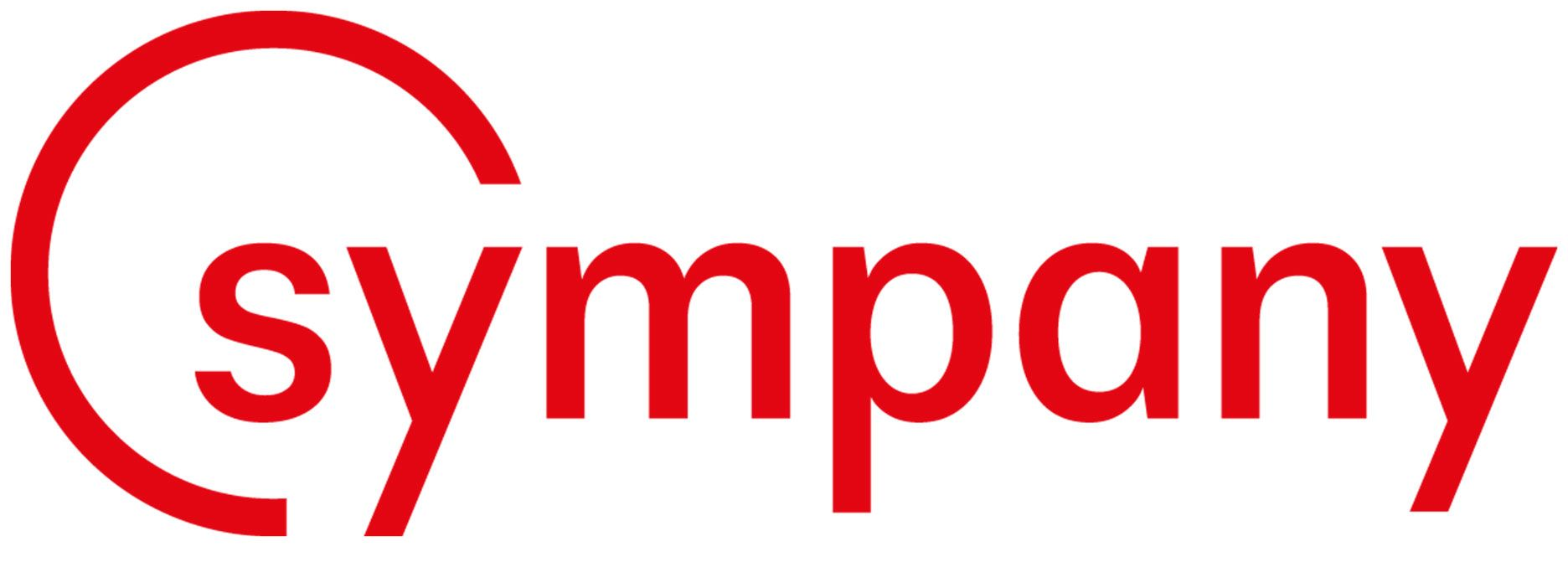 Rotes „sympy“-Logo mit einem Teilkreis, der „sy“ umschließt.