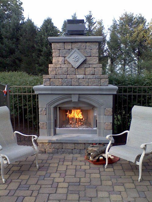 Landscape Design — Chimney and 2 Chairs Outside the House Hardscaping in Bethlehem, PA