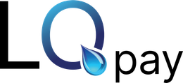 A logo for lqpay with a drop of water in the middle