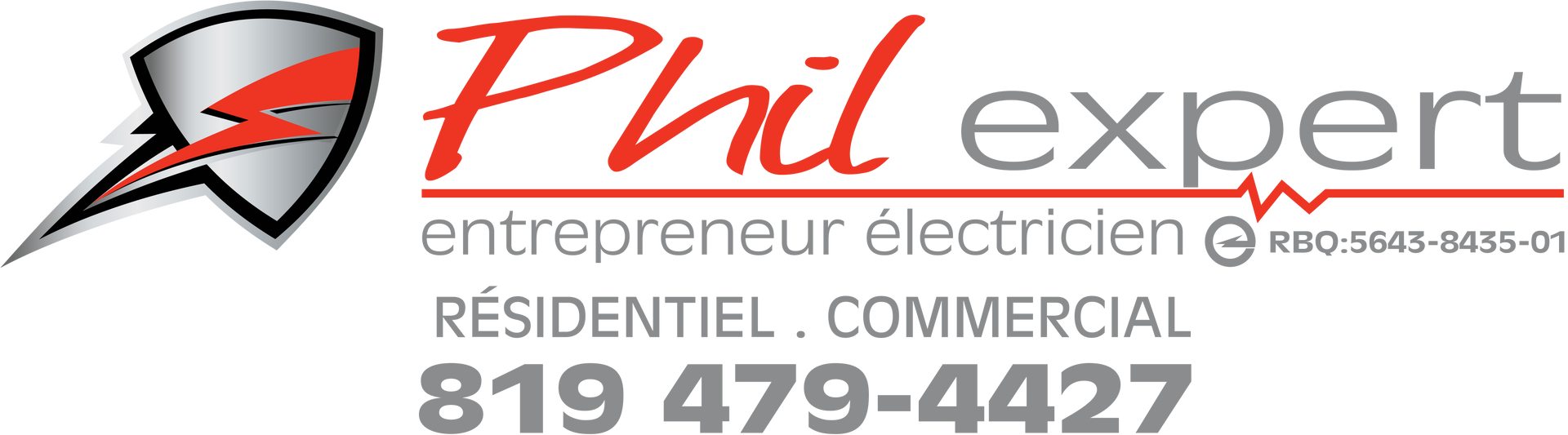 Un logo Phil Expert avec un éclair dessus