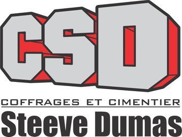 A logo for steve dumas cofrages et cimentier