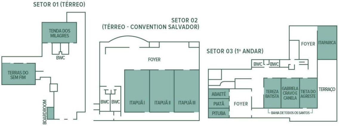 Veja como estão distribuídos nossos espaços: