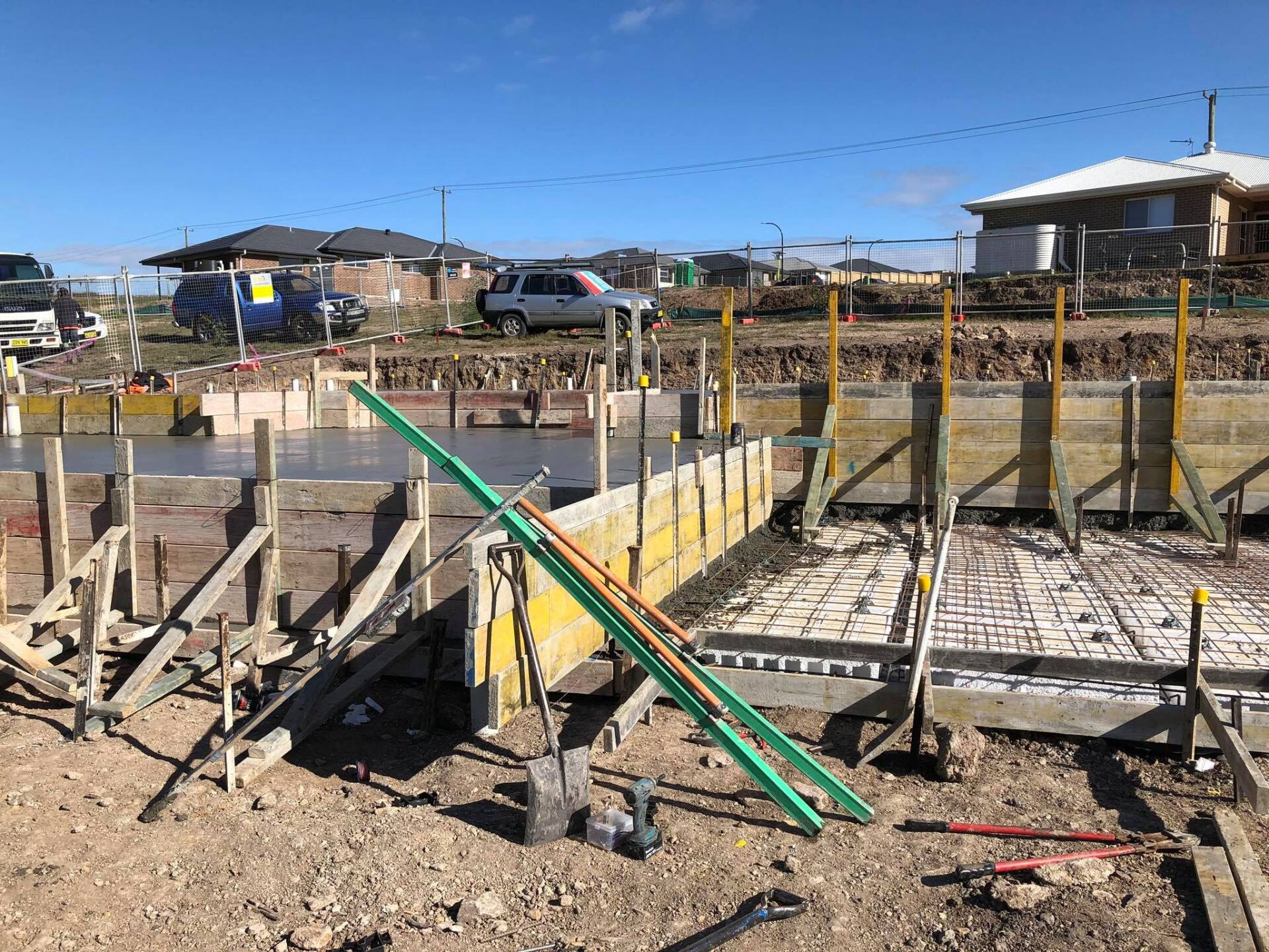 Shed Slab Construction In Progress — Medowie, NSW — Coastcrete