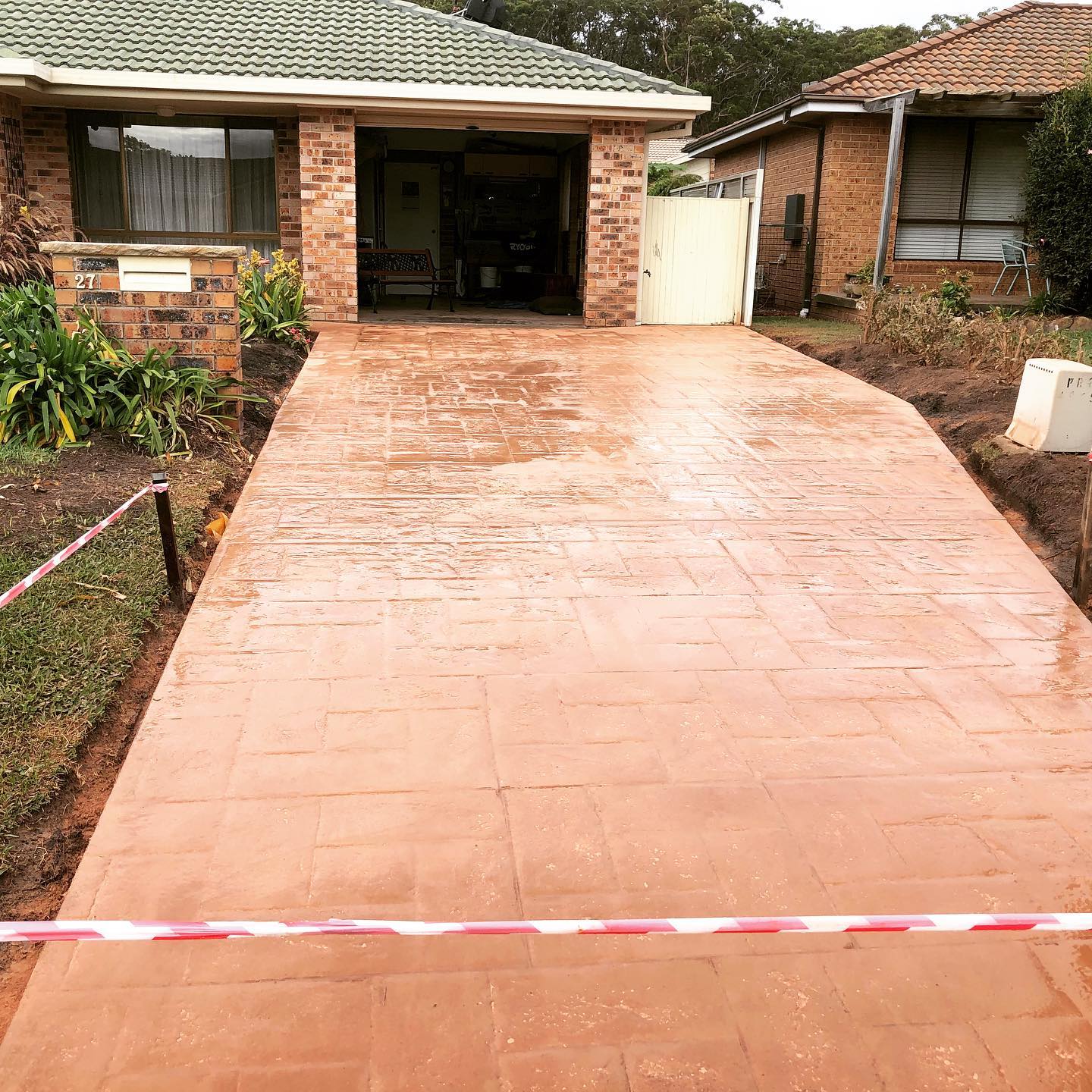 Stamped Concrete Driveway — Medowie, NSW — Coastcrete