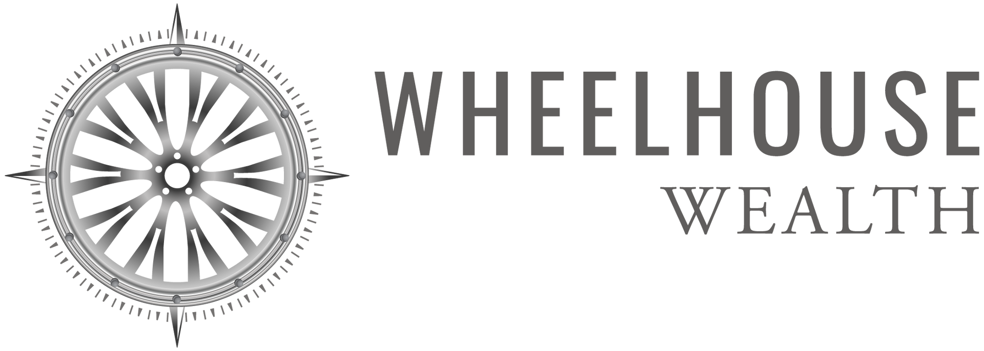 The logo for wheelhouse wealth is a compass with a wheel in the middle.