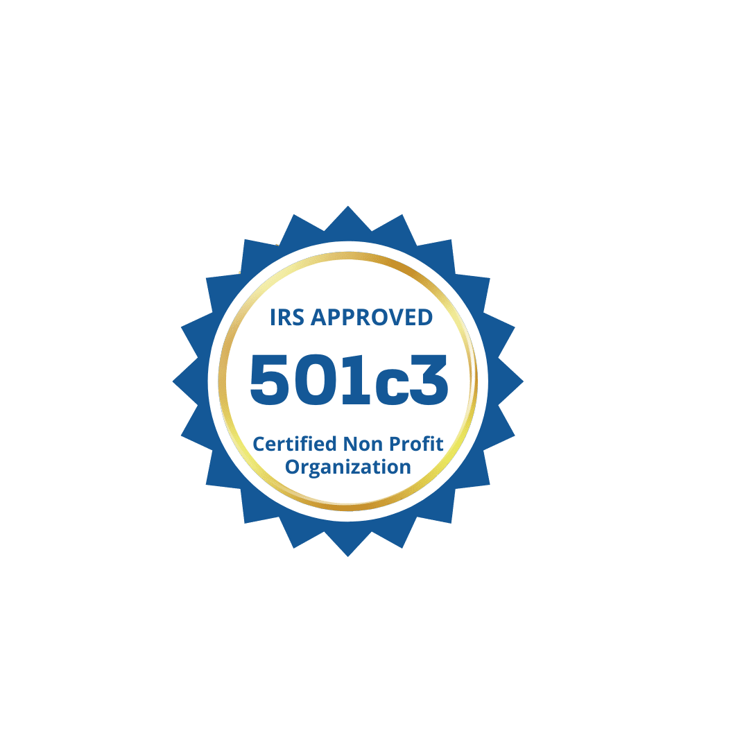 An irs approved 501c3 certified non profit organization seal