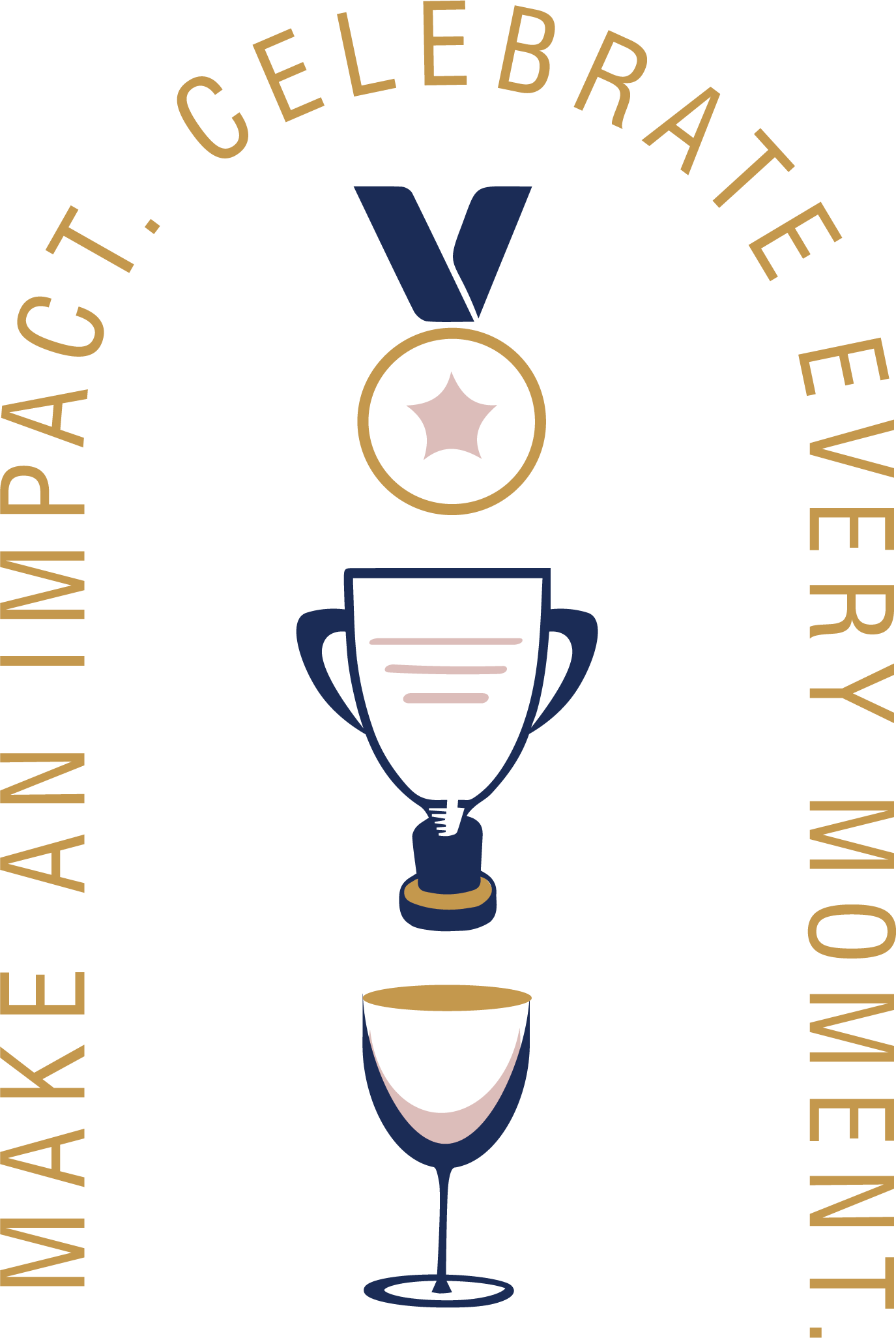 A logo that says celebrate make an impact every moment