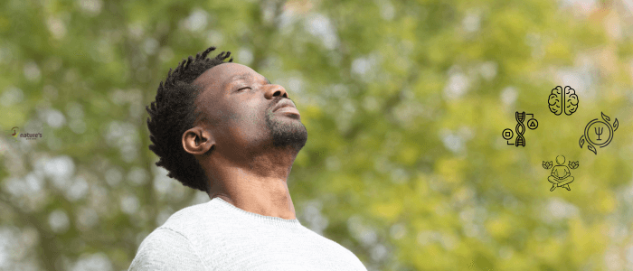 Person practising mindful breathing, symbolising the integration of neuroscience, psychology, and epigenetics in mind-body healing